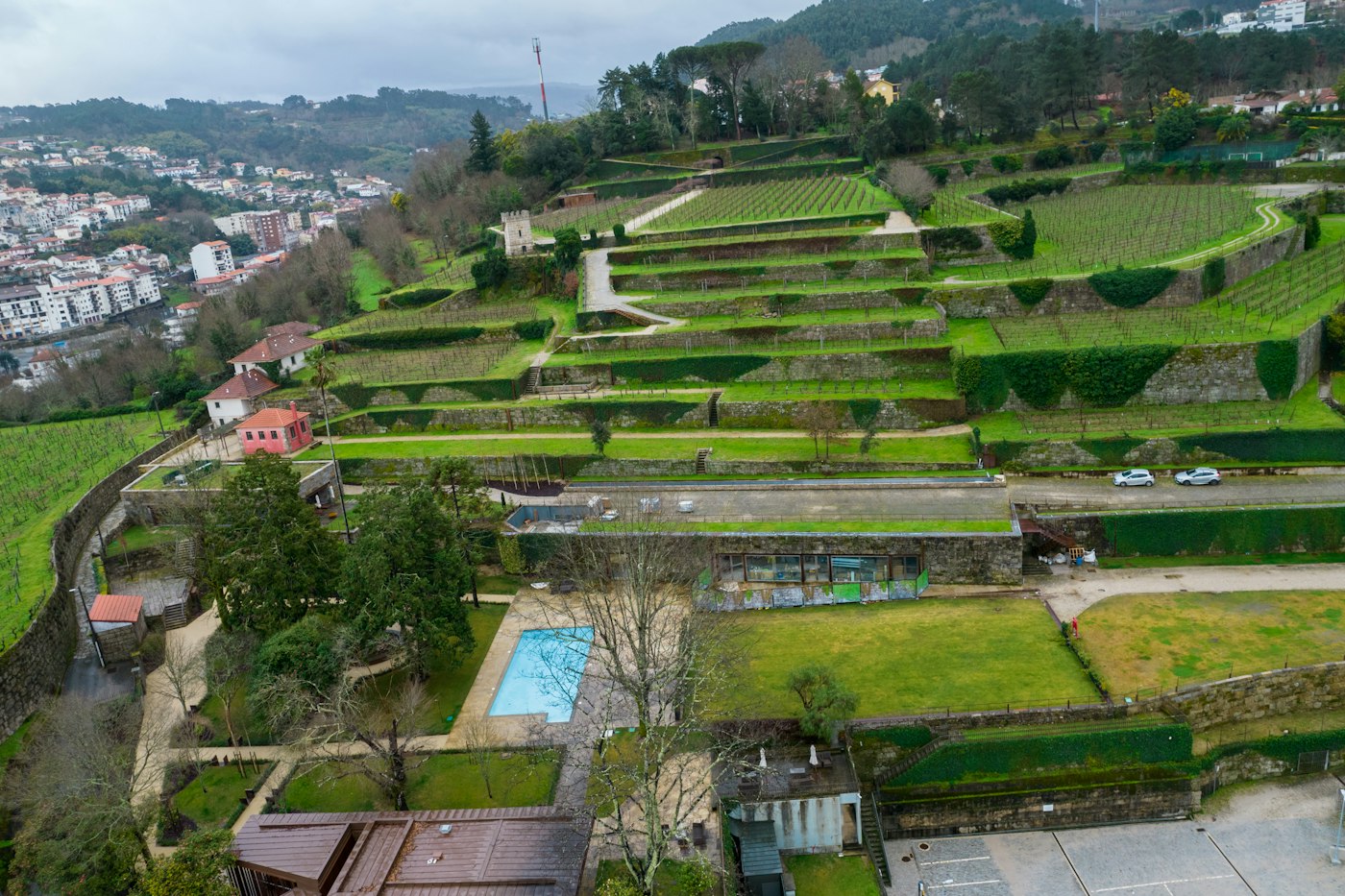 Pool among vineyard terraces in the Douro region